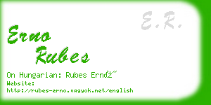 erno rubes business card